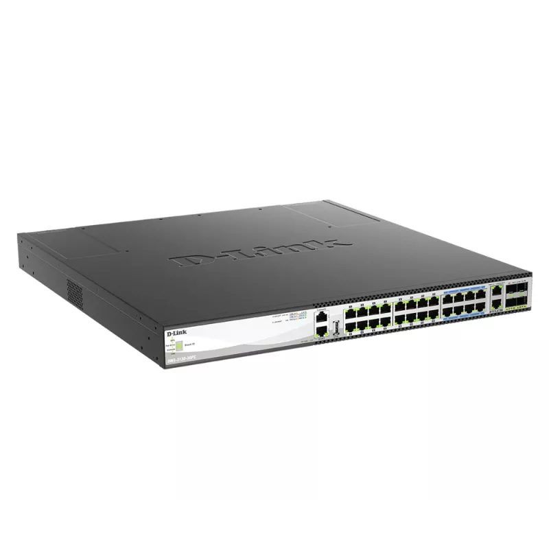 D-Link DMS-3130-30PS valdomas L3 tinklo jungiklis 2.5G Ethernet (100/1000/2500) su PoE 1U juodas