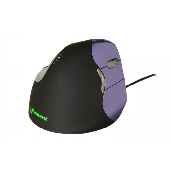 BakkerElkhuizen Evoluent 4 Small dešinei rankai, vertikali pelė, lazerinė, USB-A, 2600 DPI, juoda, violetinė