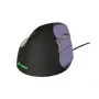 BakkerElkhuizen Evoluent 4 Small dešinei rankai, vertikali pelė, lazerinė, USB-A, 2600 DPI, juoda, violetinė