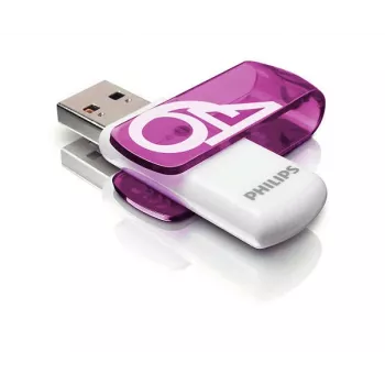 Philips FM64FD05B USB atmintukas 64 GB USB-A 2.0 violetinis, baltas