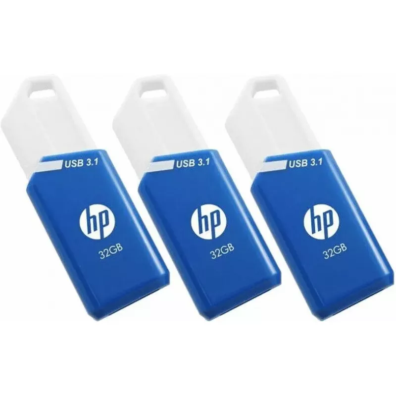 HP x755w Triple Pack USB atmintinė 32 GB USB Type-A 3.2 Gen 1 (3.1 Gen 1) Mėlyna, Balta