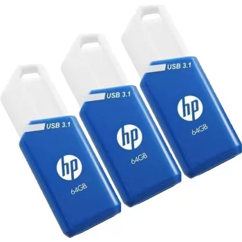 HP x755w Triple Pack USB atmintukas 64 GB USB Type-A 3.2 Gen 1 (3.1 Gen 1) Mėlyna, Balta
