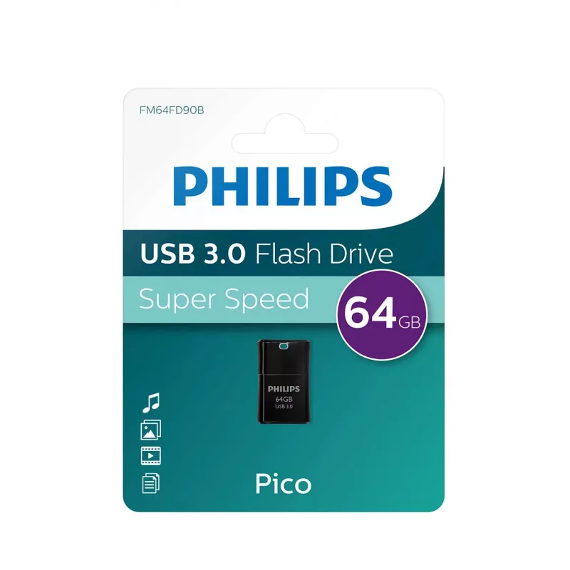 Philips Pico Edition 3.0 USB atmintukas 64 GB USB Type-A 3.2 Gen 1 (3.1 Gen 1) Juodas