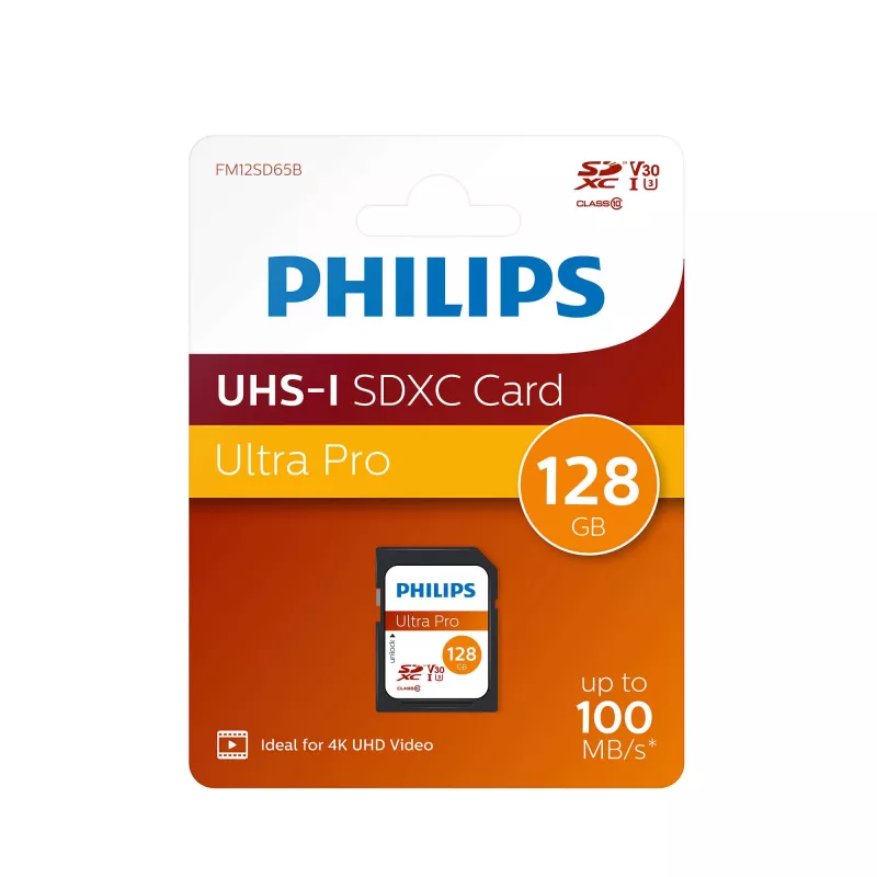 Philips 128 GB SDXC UHS-I FM12SD65B atminties kortelė