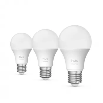 “Philips Hue White and colour ambience Essential A60 – E27 išmanioji lemputė – 806 lm – 8 W – 3 vnt. pakuotė”