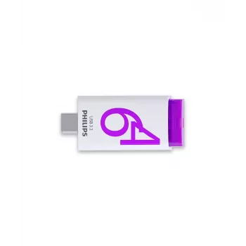 Philips Click USB atmintukas 64 GB USB Type-C 3.2 Gen 1 violetinis, baltas