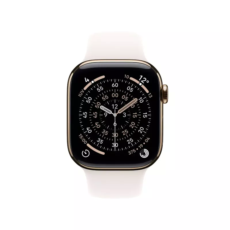 Išmanusis laikrodis Apple Watch Series 11 GPS + Cellular 42 mm auksinis titano korpusas, švelniai rožinis sportinis dirželis S/M