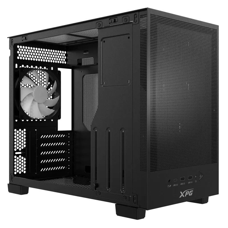 XPG VALOR MESH NANO MID-TOWER-CHASSIS - Juoda, Midi bokštas, PC, Juoda, micro ATX, Mini-ITX, SPCC, 17 cm