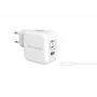 Conceptronic 3 prievadų 67W GaN USB PD įkroviklis su USB-C įkrovimo laidu, USB-C x 2, USB-A x 1, QC 3.0, PPS