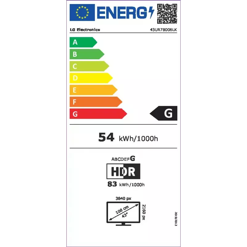 LG UHD 43UR78006LK 109,2 cm (43 col.) 4K Ultra HD Smart TV Wi-Fi Juodas