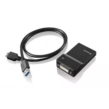 Lenovo USB 3.0 adapteris DVI/VGA 2048 x 1152 pikseliai Juoda
