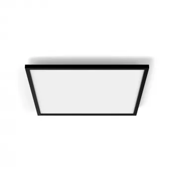 Protingos lubinės lempos Philips Hue Aurelle Square Panel 600×600 mm, Bluetooth, 220–240V, 48 mm gylis, juoda/balta
