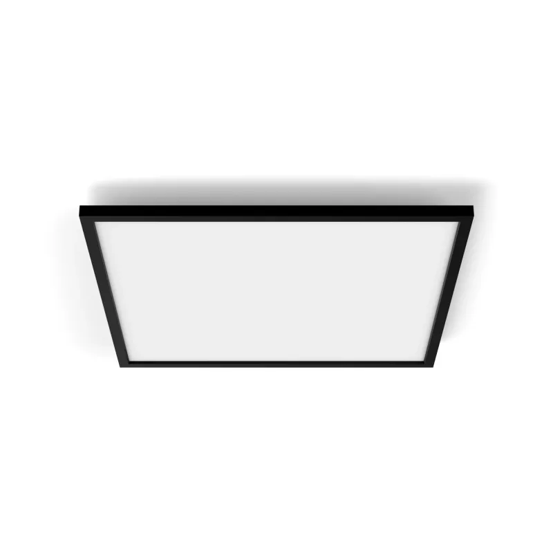 Protingos lubinės lempos Philips Hue Aurelle Square Panel 600×600 mm, Bluetooth, 220–240V, 48 mm gylis, juoda/balta
