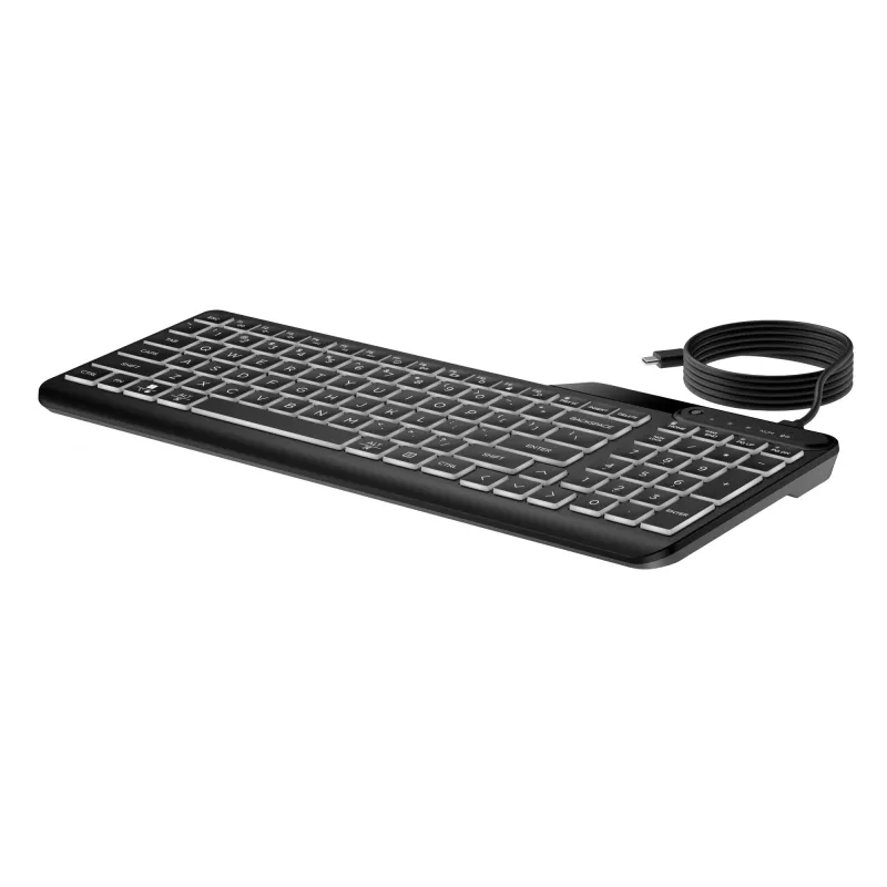HP 400 apšviesta laidinė klaviatūra, pilno dydžio USB, juoda