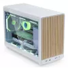 PC korpusas Lian Li A3-mATX Micro Tower — Baltas su medžiu, palaiko ATX/SFX/SFX-L maitinimo šaltinius, Micro-ATX/Micro-ITX, 1x3.5 colio + 2x2.5 colio