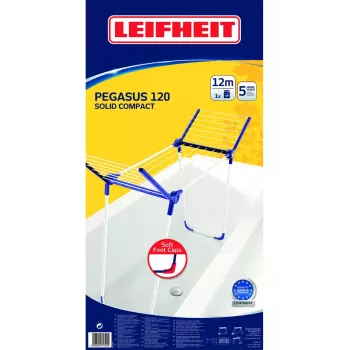 Grindinis džiovintuvas Leifheit Pegasus 120 Solid Compact, sulankstomas, metalas/plastikas, 12 m džiovinimo vieta, 920×440×1490 mm