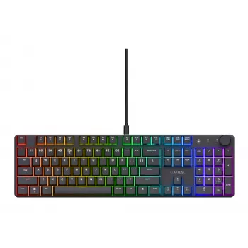 Mechaninė žaidimų klaviatūra TRUST GXT 866 TORIX USB Full-size 104 klavišų QWERTY Juoda RGB
