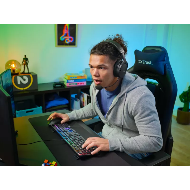 Mechaninė žaidimų klaviatūra TRUST GXT 866 TORIX USB Full-size 104 klavišų QWERTY Juoda RGB