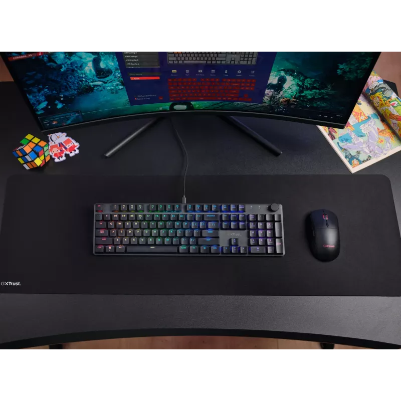 Mechaninė žaidimų klaviatūra TRUST GXT 866 TORIX USB Full-size 104 klavišų QWERTY Juoda RGB