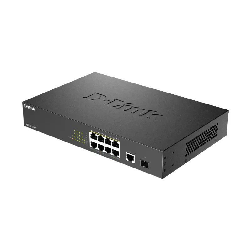 D-Link DGS-1010MP/E tinklo jungiklis Nevaldomas L2 Gigabit Ethernet (10/100/1000) Power over Ethernet (PoE) 1U Juodas