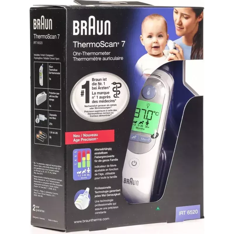 Ausinis termometras Braun ThermoScan 7 IRT6520 Baltas