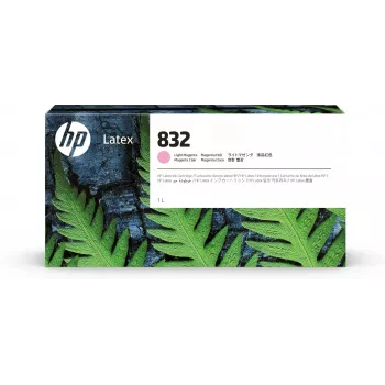 HP 832 1 litras šviesiai purpurinis latekso kasetė, HP Latex 700, 700 W, 800, 800 W spausdintuvams, terminis rašalinis, purpurinė, Kinija, JAV, Singapūras, 243 mm, 64 mm