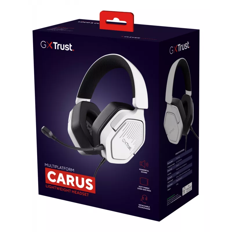 Trust GXT492W Carus ausinės laidinės žaidimams baltos