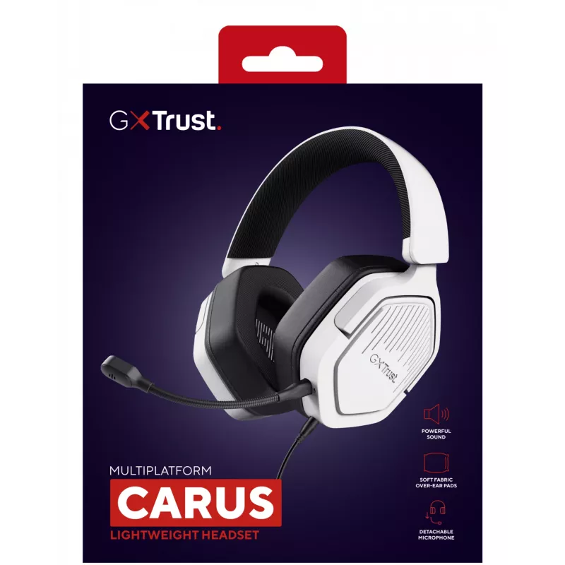 Trust GXT492W Carus ausinės laidinės žaidimams baltos