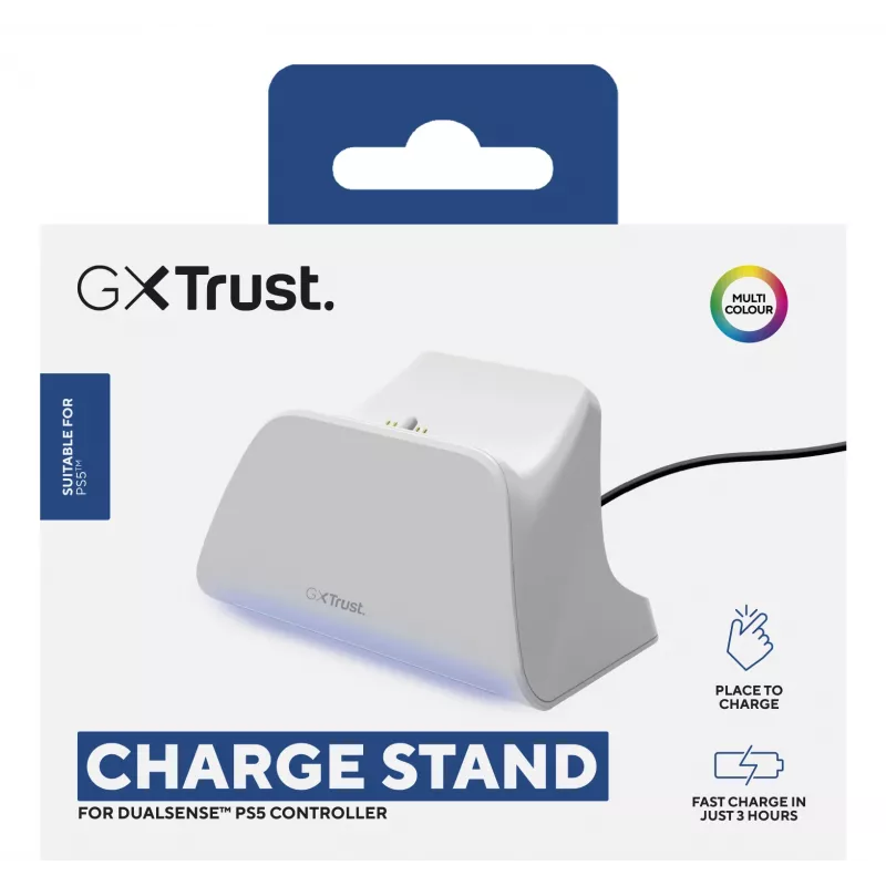 Įkrovimo stotelė TRUST GXT255W, balta, skirta PS5 DualSense pultams