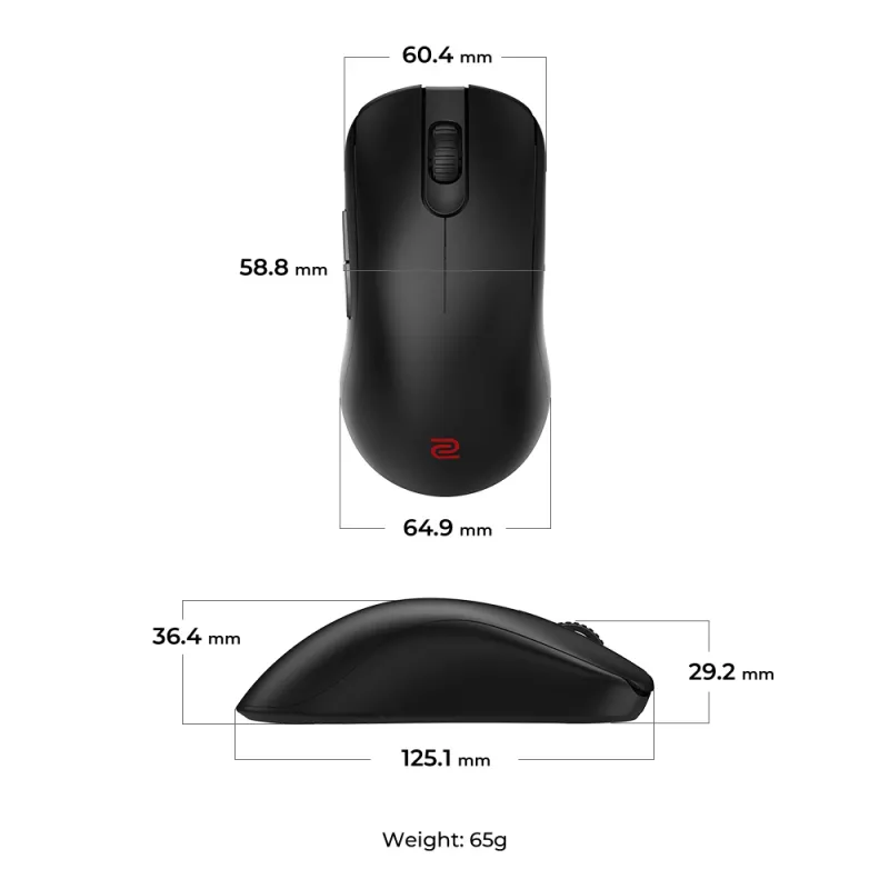 ZOWIE FK2-DW belaidė pelė dešinei rankai, RF, 3200 DPI