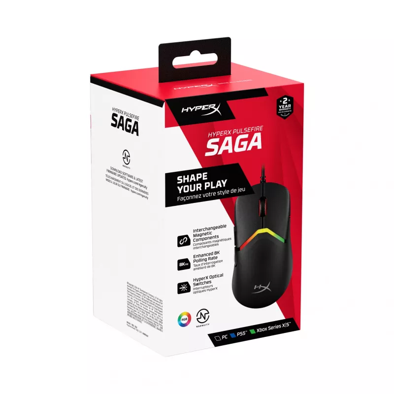Žaidimų pelė HyperX Pulsefire Saga (Juoda)