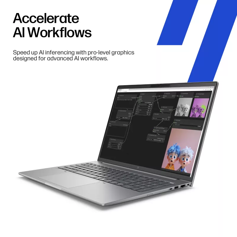 HP ZBook 8 G1ak Copilot+ PC AMD Ryzen AI 7 PRO 35,6 cm (14 col.) WUXGA 32 GB DDR5-SDRAM Wi-Fi 7 (802.11be) Windows 11 Pro AI darbo stotis, AI PC