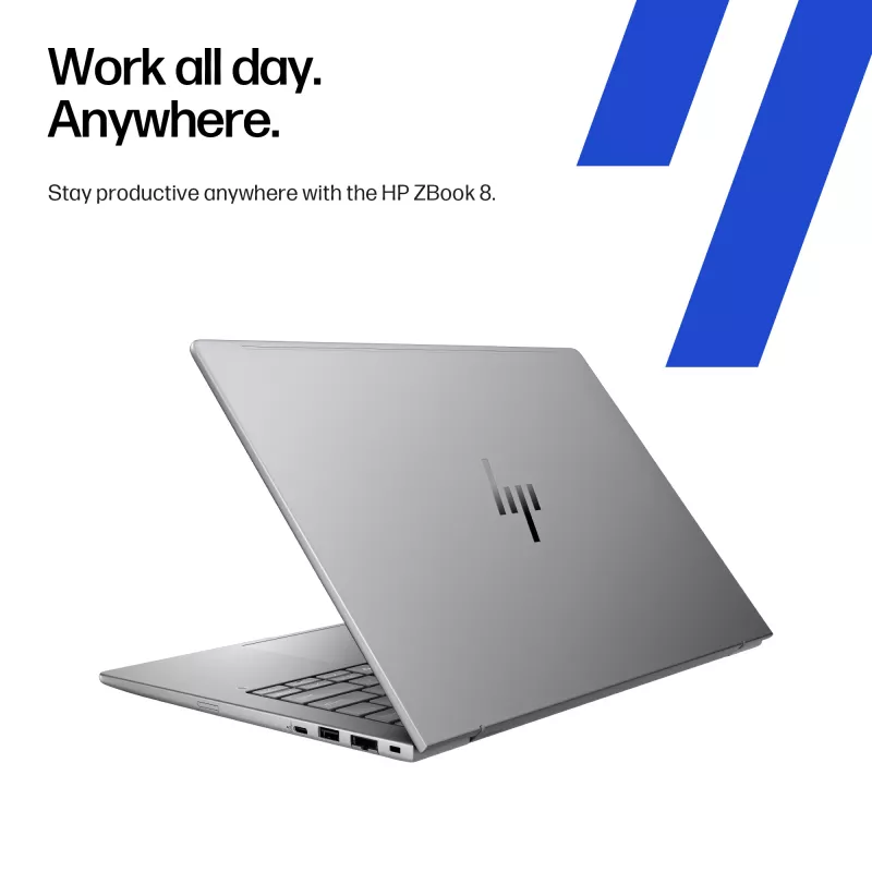 HP ZBook 8 G1ak Copilot+ PC AMD Ryzen AI 7 PRO 35,6 cm (14 col.) WUXGA 32 GB DDR5-SDRAM Wi-Fi 7 (802.11be) Windows 11 Pro AI darbo stotis, AI PC