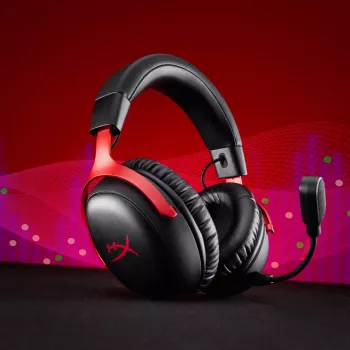HyperX Cloud III S Wireless – Belaidės žaidimų ausinės (Juoda-Raudona), Raudona, Kinija, Apgaubiančios, Uždaros, 115 mm, 210 mm