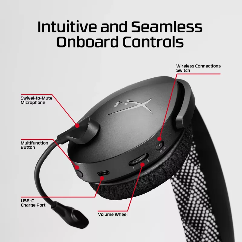 HyperX Cloud Jet – belaidės žaidimų ausinės (šviesiai mėlyna)
