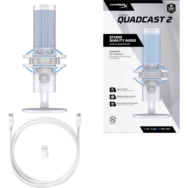 HiperX QuadCast 2 – USB mikrofonas (Frost)