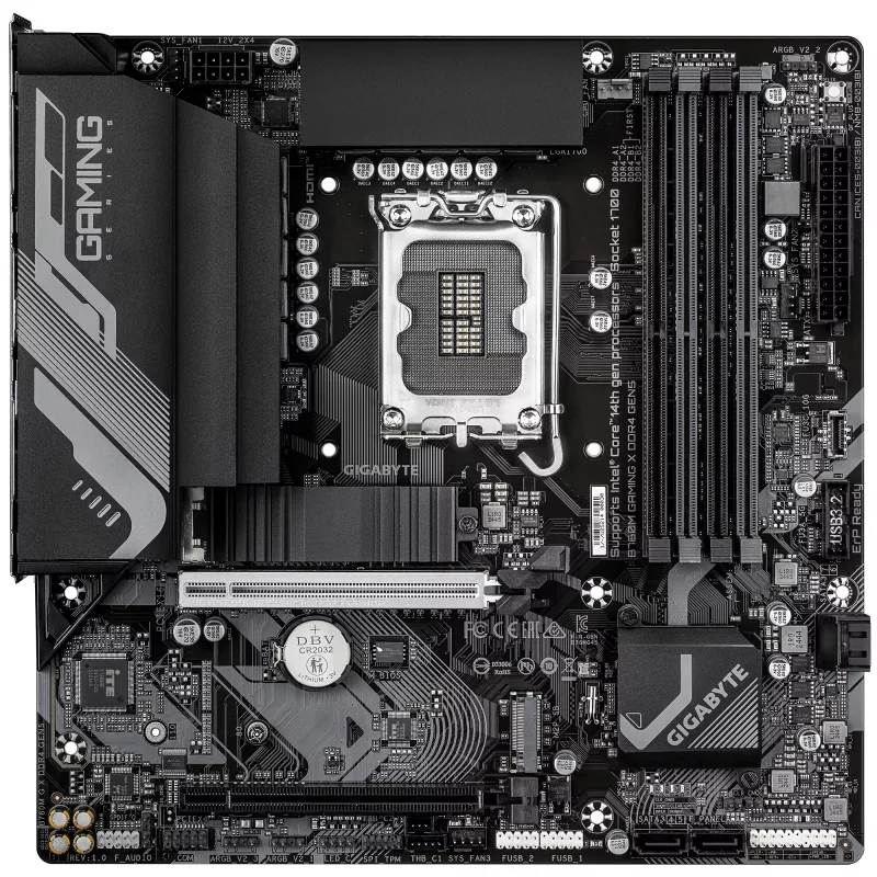 Motininė plokštė GIGABYTE B760M GAMING X DDR4 GEN5, Micro ATX, LGA1700, B760, 4x DIMM iki 128GB, 2x PCIe 4.0 M.2, 2.5GbE