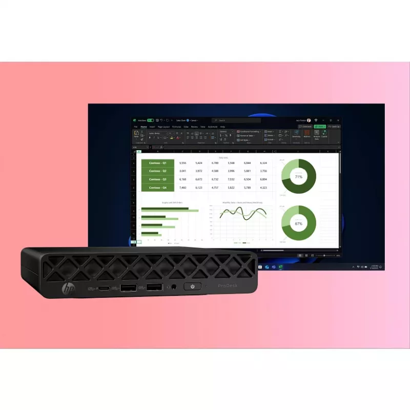 Mini kompiuteris HP ProDesk 4 G1i AI – Intel Core Ultra 7 265T, 16 GB DDR5, 1 TB NVMe SSD, Windows 11 Pro, Jack Black
