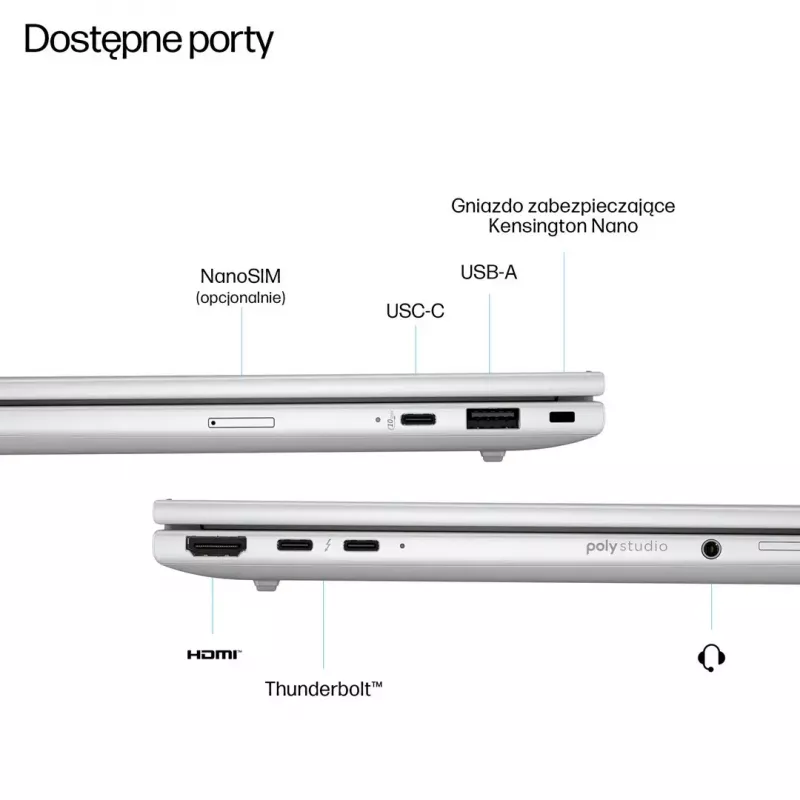 Nešiojamas kompiuteris HP EliteBook G8 Ultra 7 255U 16 colių WUXGA IPS 400 nitų 32GB DDR5 5600 1TB SSD Arc Kamera IR 5MP 62Wh W11Pro Glacier Silver