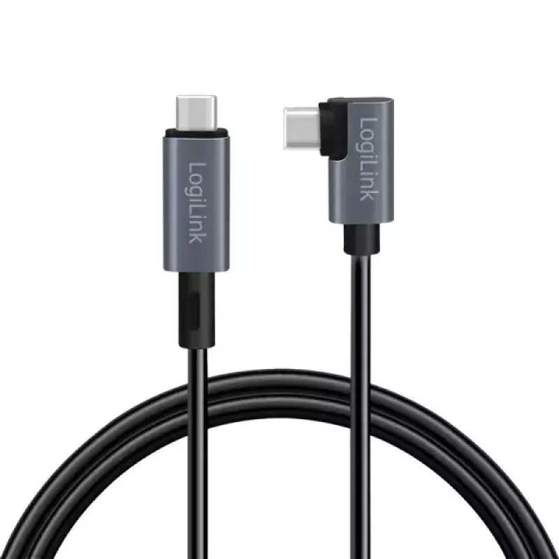LogiLink CU0182 USB 2.0 laidas USB-C 1 m juodas sidabrinis