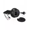 ICY BOX IB-HUB1430-CR įmontuojamas stalo kištukinis lizdas su USB jungtimis, juodas