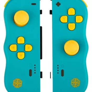 Lexip Twinpads Adventure – belaidžiai valdikliai, skirti Nintendo Switch ir Switch OLED, turkio ir geltonos spalvos