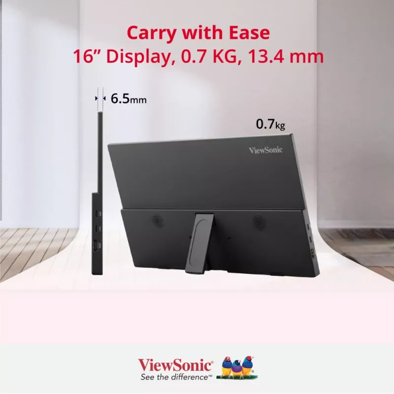 Nešiojamas monitorius ViewSonic VA1650 40,6 cm (16 colių) Full HD LED juodas