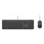 Pilno dydžio laidinis klaviatūros ir pelės rinkinys Logitech 920-013349 — USB, QWERTY US International, Graphite, 1,8 m laidas
