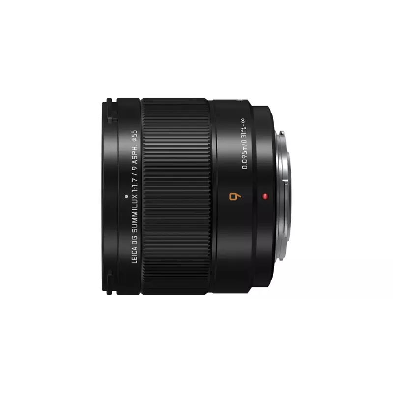 Itin plataus kampo objektyvas Panasonic H-X09 LEICA DG SUMMILUX 9mm F1.7, 12 elementų, 0,25x, juodas