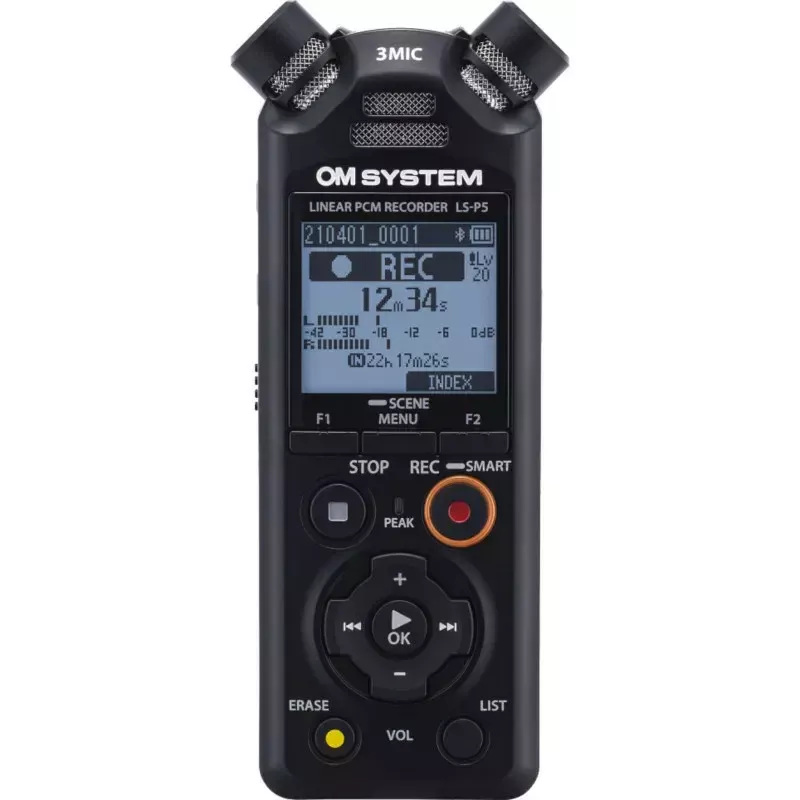 Diktofonas OLYMPUS LS-P5 rinkinys – 24 bitų garso įrašymas, 8 GB vidinė atmintis