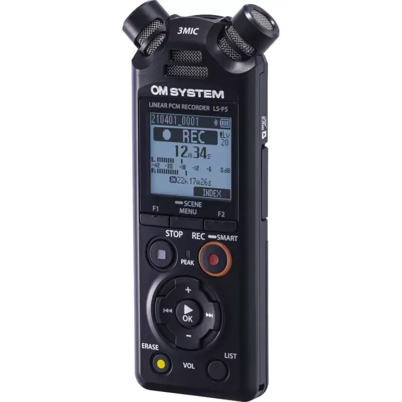 Diktofonas OLYMPUS LS-P5 rinkinys – 24 bitų garso įrašymas, 8 GB vidinė atmintis