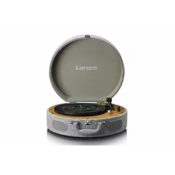 Nešiojamas patefonas Lenco LS66GY su įmontuotais garsiakalbiais, lagamino formos