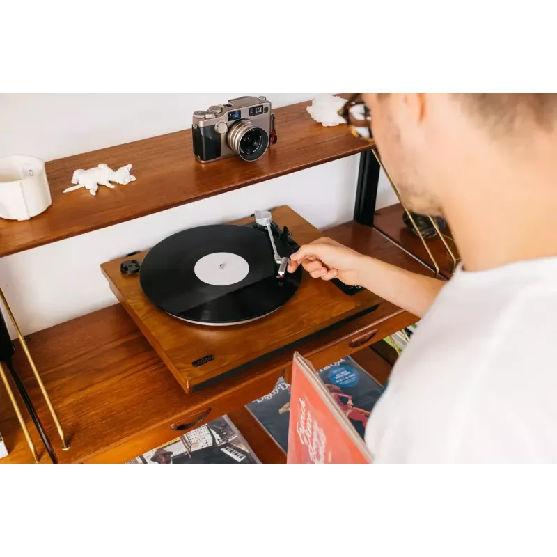 Puskiečio pavaros vinilinis grotuvas Lenco LS-55WA Wood Semi Automatic USB Bluetooth