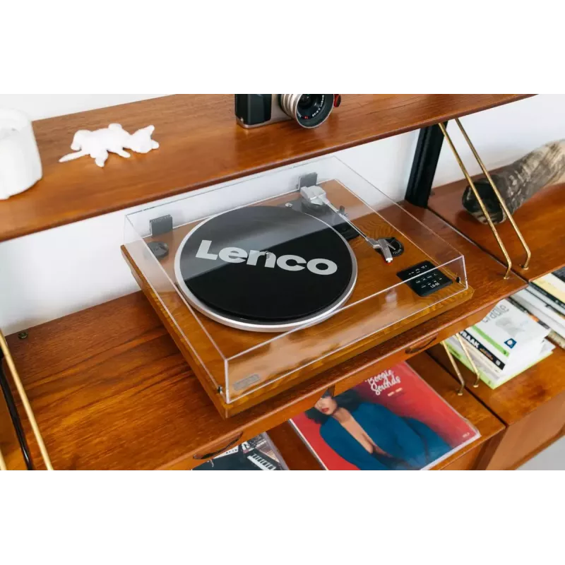 Puskiečio pavaros vinilinis grotuvas Lenco LS-55WA Wood Semi Automatic USB Bluetooth